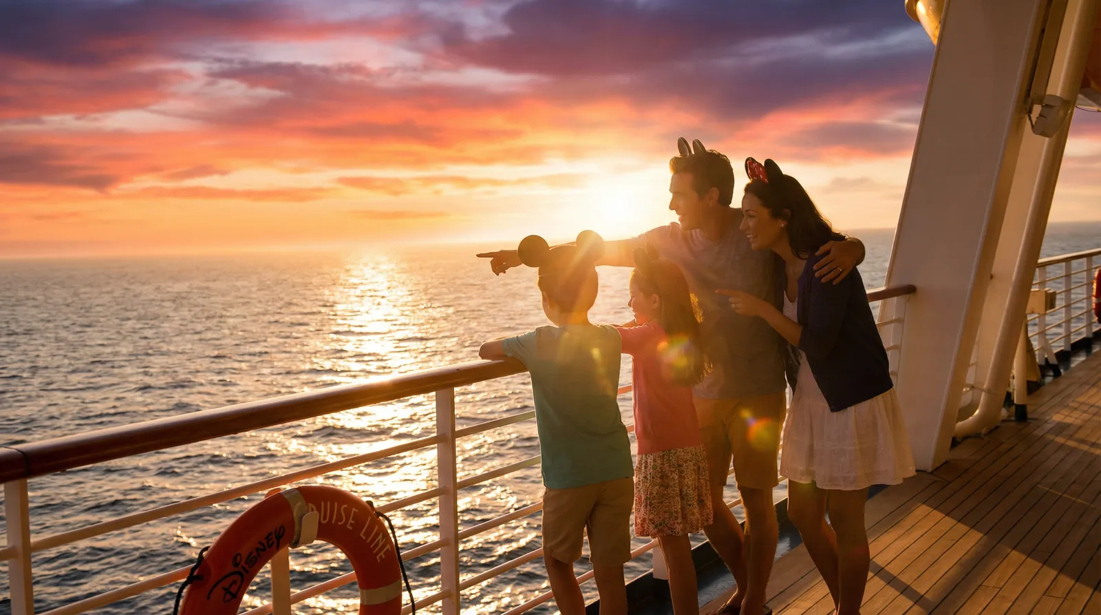 Family enjoying Disney Cruise