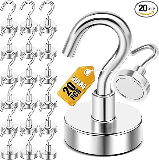 DIYMAG Magnetic Hooks (20 Pack)